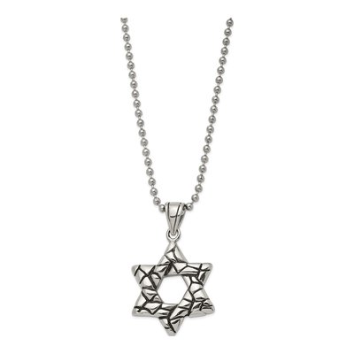 Stainless Steel Star of David Pendant Necklace