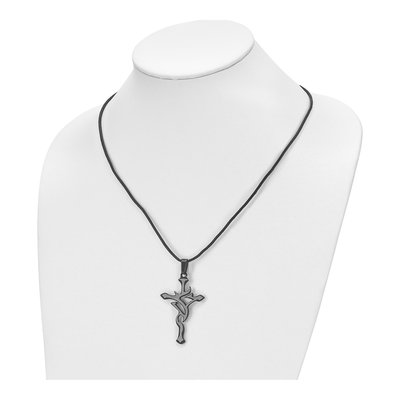 Black Stainless Steel Black Cross Necklace – view 5