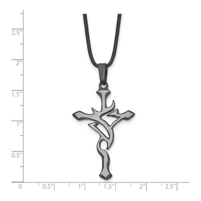 Black Stainless Steel Black Cross Necklace – view 6