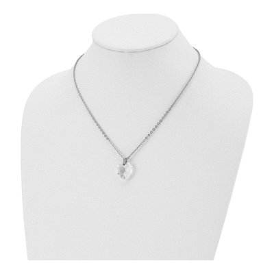Stainless Steel Crystal & CZ Heart Pendant Necklace – view 6