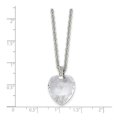 Stainless Steel Crystal & CZ Heart Pendant Necklace – view 7