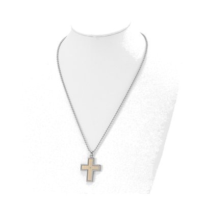Stainless Steel Diamond Cross Pendant Necklace – view 5