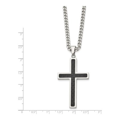 Stainless Steel Cross Pendant Necklace – view 3