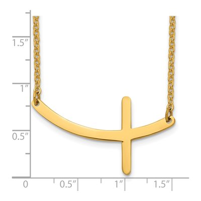 Stainless Steel IP Sideways Cross Pendant Necklace – view 7