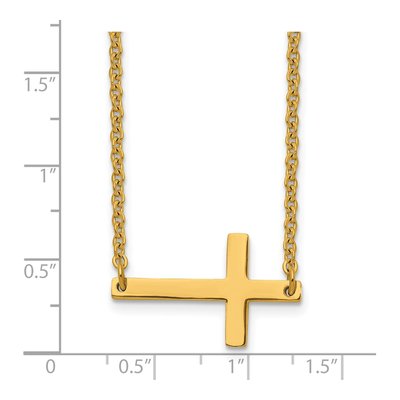 Stainless Steel Sideways Cross Pendant Necklace – view 7