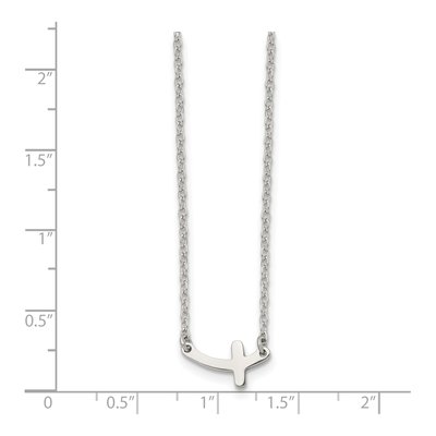 Stainless Steel Sideways Cross Pendant Necklace – view 7