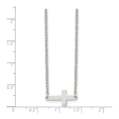 Stainless Steel Sideways Cross Pendant Necklace – view 7