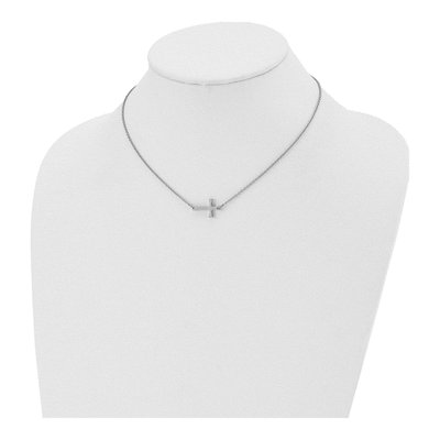 Stainless Steel Sideways Cross Pendant Necklace – view 6