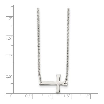 Stainless Steel Sideways Cross Pendant Necklace – view 7