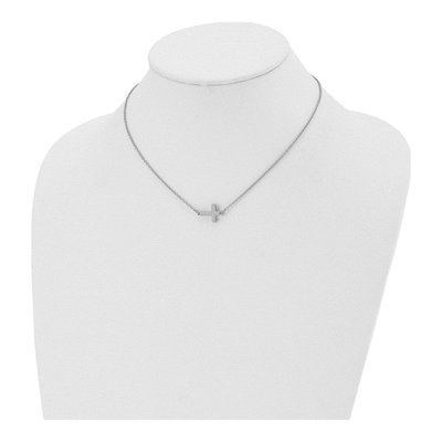 Stainless Steel Sideways Cross Pendant Necklace – view 6