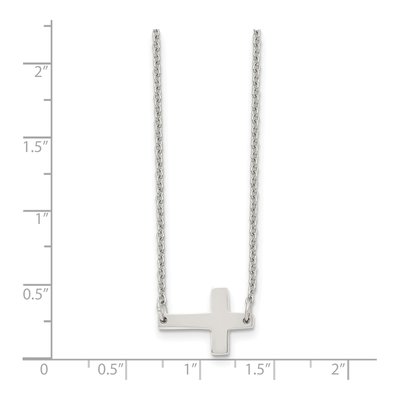 Stainless Steel Sideways Cross Pendant Necklace – view 7