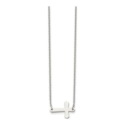 Stainless Steel Sideways Cross Pendant Necklace – view 5