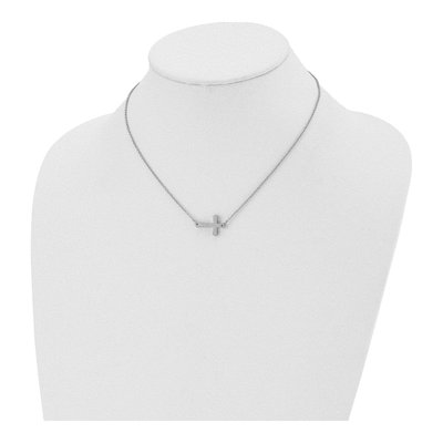 Stainless Steel Sideways Cross Pendant Necklace – view 6