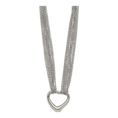Stainless Steel Heart Multi-Strand Necklace – view 4