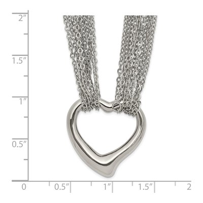 Stainless Steel Heart Multi-Strand Necklace – view 5