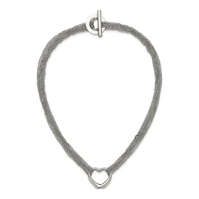 Stainless Steel Heart Multi-Strand Necklace – view 7