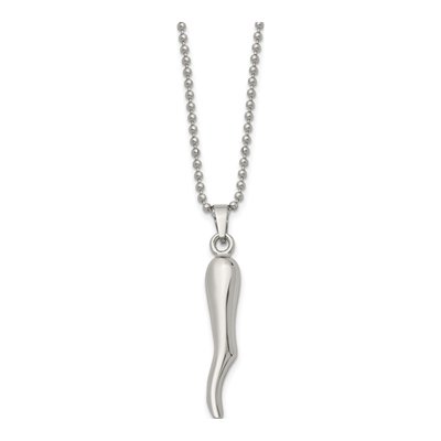 Stainless Steel Horn Pendant Necklace – view 4