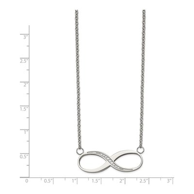 Stainless Steel CZ Infinity Pendant Necklace – view 4