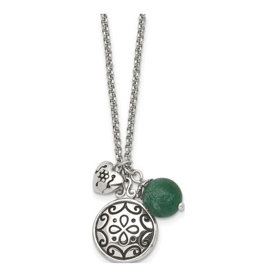Stainless Steel Jade Pendant Necklace