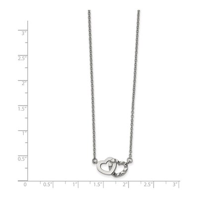 Stainless Steel Interlocking Hearts Pendant Necklace – view 4