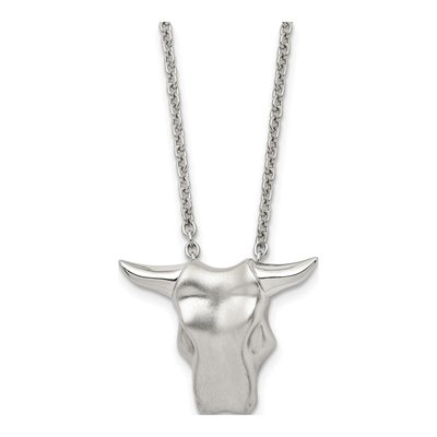 Stainless Steel Bull Head Necklace