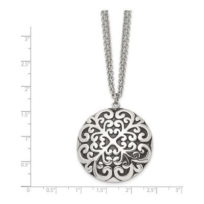 Stainless Steel Circle Pendant Necklace – view 4