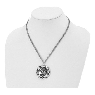 Stainless Steel Circle Pendant Necklace – view 5