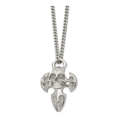 Stainless Steel Cross Skull Pendant Necklace – view 5