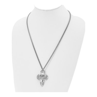 Stainless Steel Cross Skull Pendant Necklace – view 6