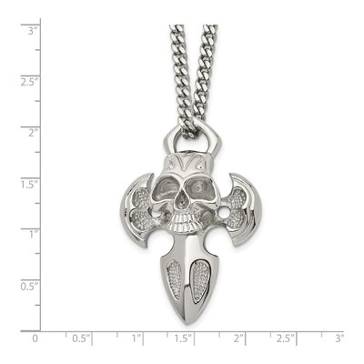Stainless Steel Cross Skull Pendant Necklace – view 7