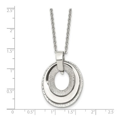 Stainless Steel Three Oval Link Pendant Necklace – view 6