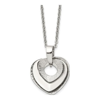 Stainless Steel Moveable Heart Pendant Necklace