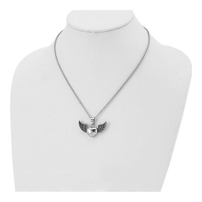 Stainless Steel Heart Wings Pendant Necklace – view 5