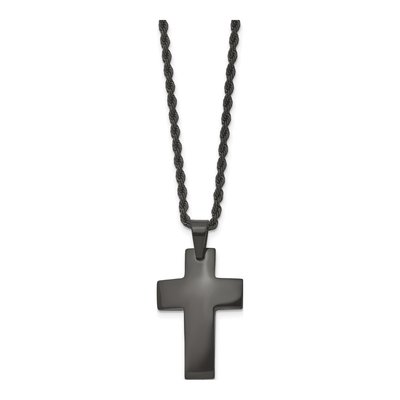 Black Stainless Steel Cross Pendant Necklace – view 4