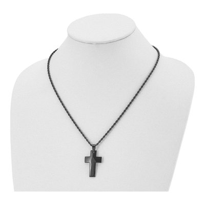 Black Stainless Steel Cross Pendant Necklace – view 5