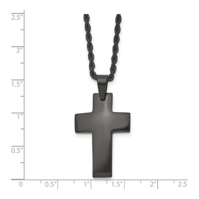 Black Stainless Steel Cross Pendant Necklace – view 6