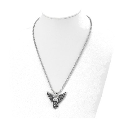Stainless Steel Skull Wings Pendant Necklace – view 5