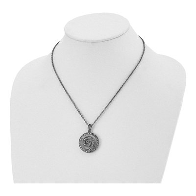 Stainless Steel Marcasite Swirl Pendant Necklace – view 5