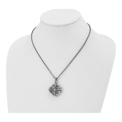 Stainless Steel Fleur de Lis Pendant Necklace – view 5