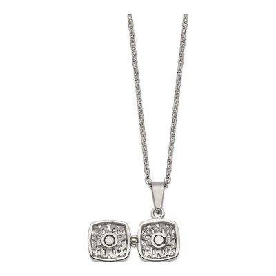 Stainless Steel Prayer Box Pendant Necklace – view 4