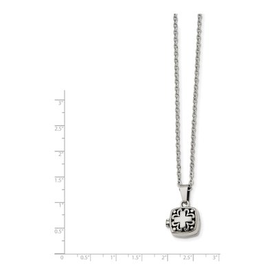 Stainless Steel Prayer Box Pendant Necklace – view 5