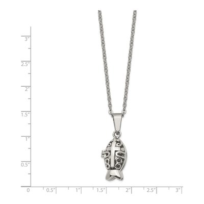 Stainless Steel Fish Prayer Box Pendant Necklace – view 5