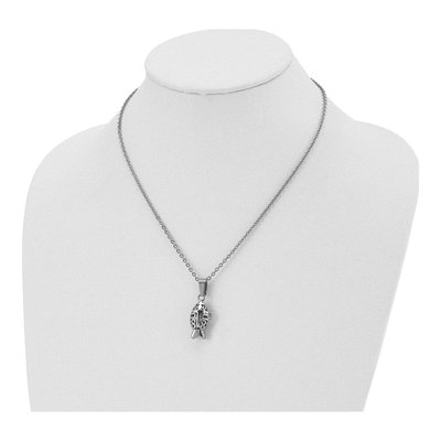Stainless Steel Fish Prayer Box Pendant Necklace – view 6