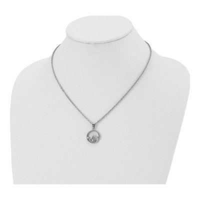 Stainless Steel CZ Circle Heart Pendant Necklace – view 5