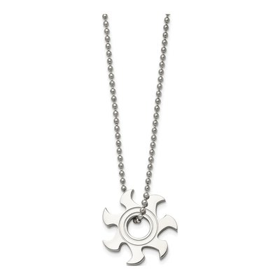 Stainless Steel Sun Burst Pendant Necklace – view 4