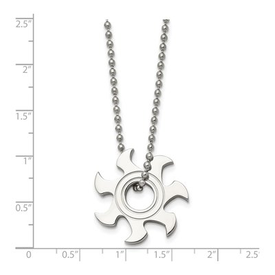 Stainless Steel Sun Burst Pendant Necklace – view 6