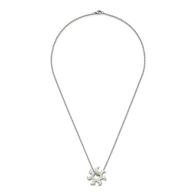Stainless Steel Sun Burst Pendant Necklace – view 7