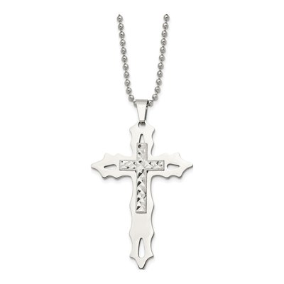 Stainless Steel Cross Pendant Necklace – view 4