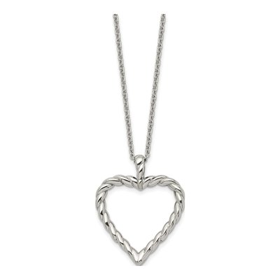 Stainless Steel Twisted Heart Pendant Necklace – view 4