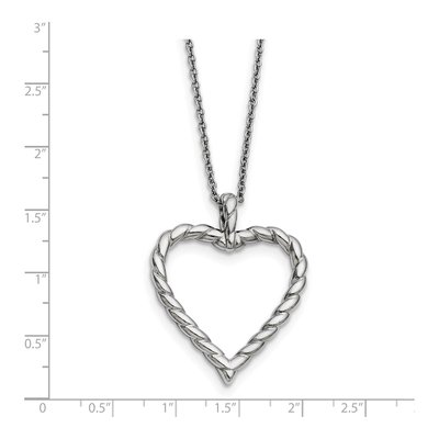 Stainless Steel Twisted Heart Pendant Necklace – view 6